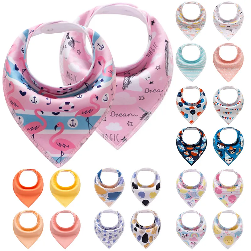 

4pcs/lot Baby Bibs Bandana Cotton Waterproof Children Dribble Bibs Newborn Triangle Slabber Absorbent Cloth Feeding Burp Cloth