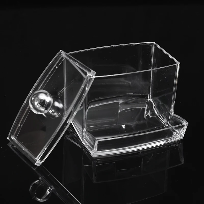 Transparent Acrylic Cotton Swab Sticks Holder Storage Box Makeup Organizer Case Portable Cotton Pads Container