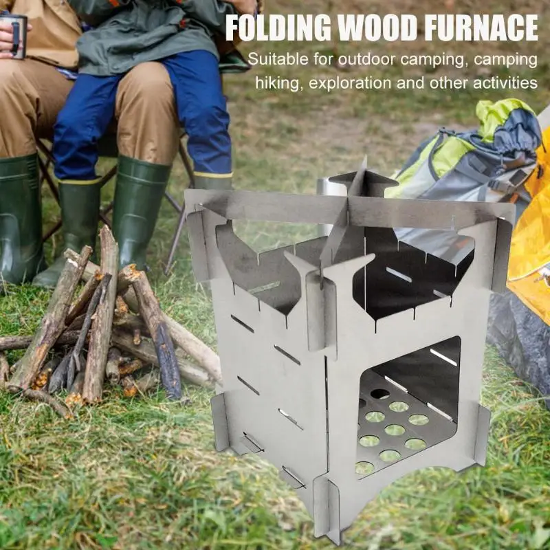 Outdoor Stove Folding Camping Stove Durable for Backpacking Survival Cooking Picnic Camping Exploration 12.7x10x10cm