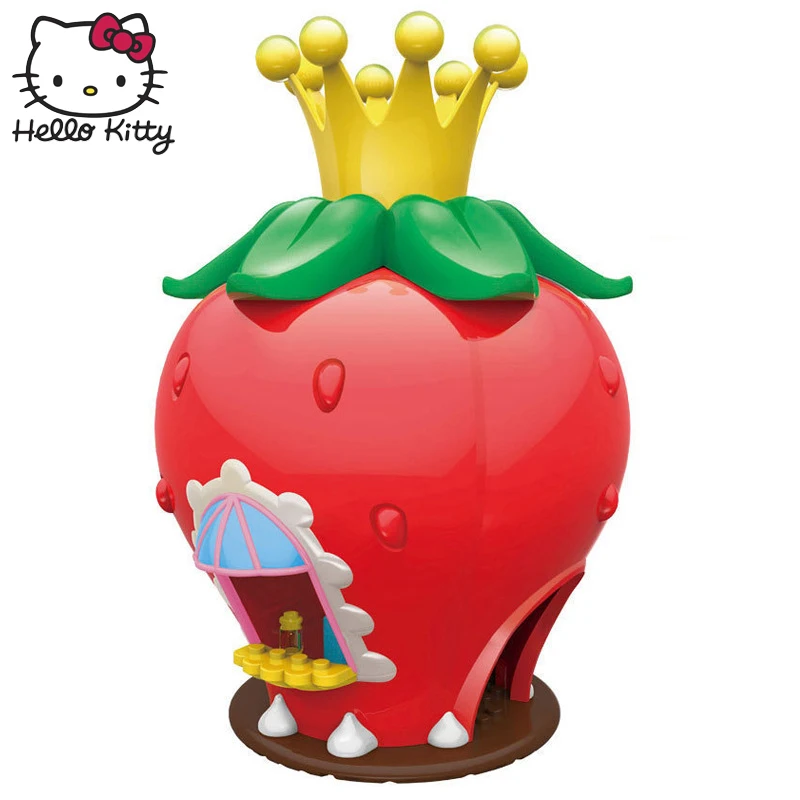 Hello kitty миниатюрный дом Монтессори Малыш игрушка Радуга Красочные Строительные