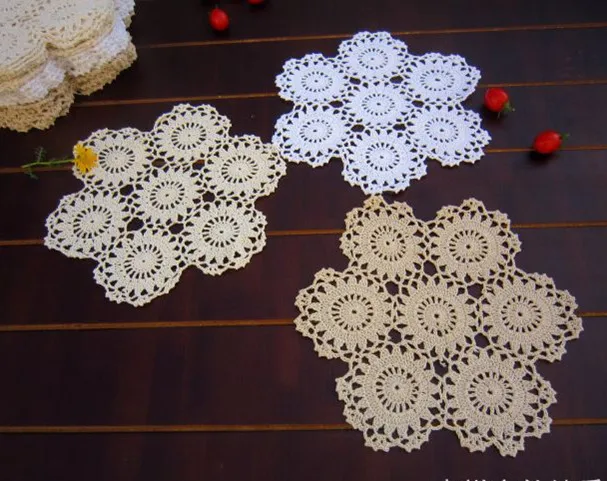 Хлопок ручное вязание крючком doilies/подстаканник, подстаканник, coaster 24 см/9," 6 шт./партия CD055