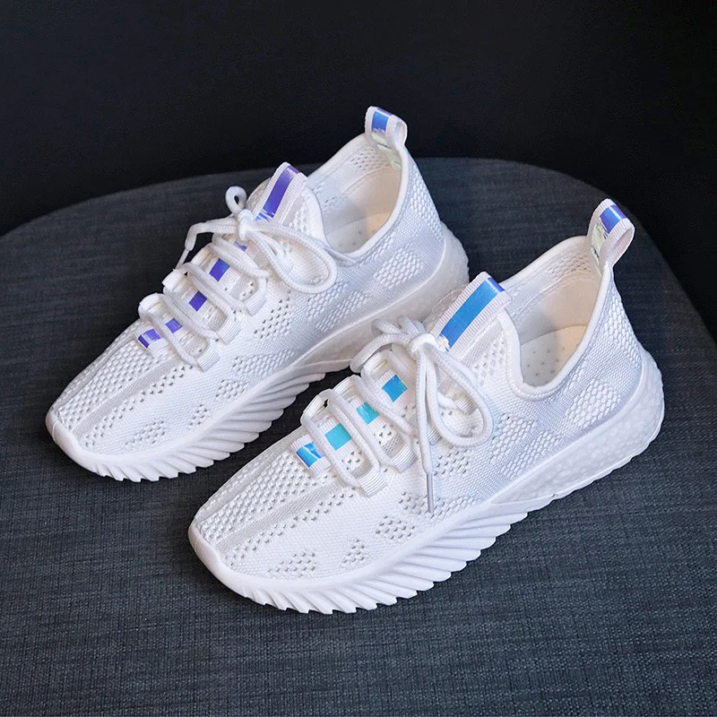 

Women Spring Summer Sneakers Knitting Sock Casual Shoes Slip on Flat Mesh Breathable Soft Bottom Ladies Shoes A0-48