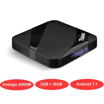 شراءAndroid7.1 صندوق التلفزيون Amlogic S905W رباعية النواة 4K مشغل الوسائط H.265 TVbox 2GB RAM 16GB ROM 2.4G واي فاي بلوتوث TX3 ماكس مجموعة صندوق