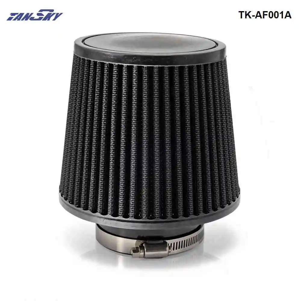 TANSKY Air Filter 3" 76mm Air Intake Filter Height High Flow Cone Cold Air Intake Performance For Cherokee 84-05 TK-AF001A - Цвет: Черный