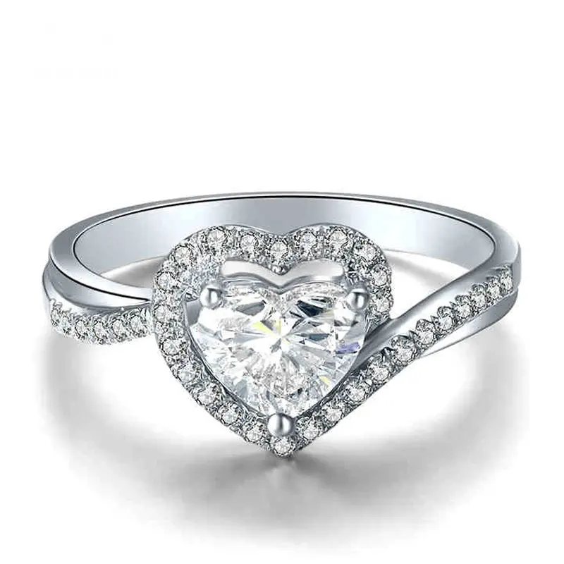 

Heart Cut Natural GIA Diamond Ring for Women 18K White Gold 0.40+0.30ct GIA Diamond Handmade Wedding Engagement Jewelry