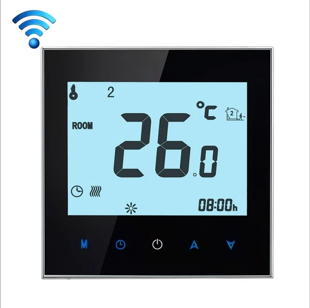 

Touchscreen Wifi Thermostat for 4 pipe Fan Coil Units Controlled by Android and IOS Smart Phone