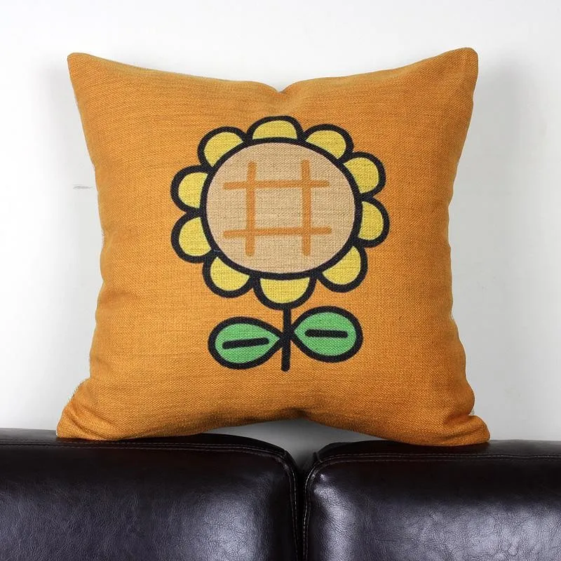 Sunflower pillow cover cute Japanese creative cartoon Animation Sunflower throw pillow cover pillowcase wholesale