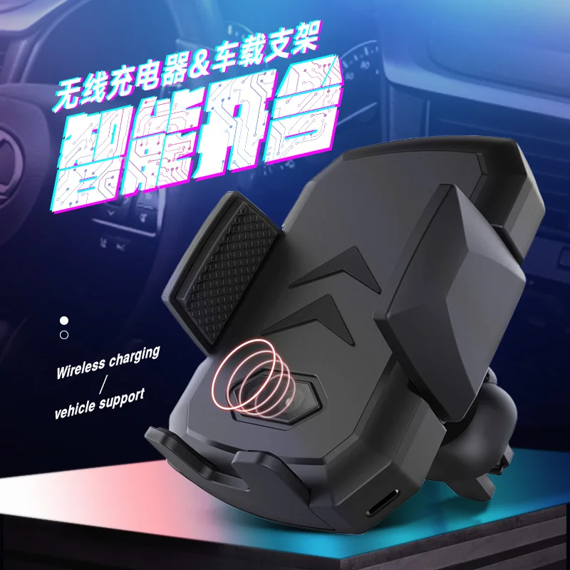 

2019 Car Qi Fast Wireless Charger For iPhone X Xs 8 Plus Flash Mobile Phone Holder Stand Air Vent Mount Gravity Car Phone Holder