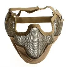 Высокое качество Защитная маска для лица универсальная тактическая страйкбол CS игра Защитная сетка металлическая Половина маска для лица-цвет грязи