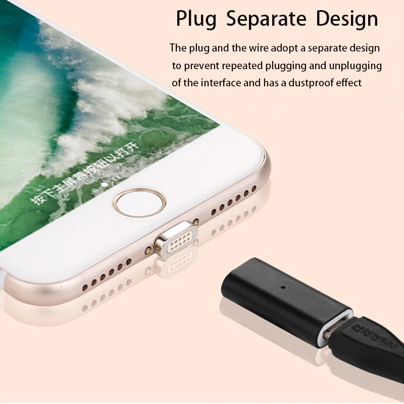 Магнитный адаптер Sarika Micro USB для huawei Xiaomi Android, Магнитный зарядный адаптер для Lightning iPhone 5, 5S, 6, 6 S, 7, 8 X