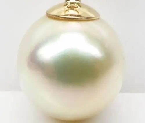 

AAAAA 14MM PERFECT ROUND NATURAL SOUTH SEA GENUINE WHITE PEARL 14K PENDANT