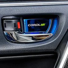 Украшение для внутренней двери автомобиля, ручка для toyota camry 2012- corolla-, наклейка из нержавеющей стали, аксессуары для автомобиля