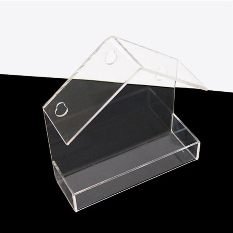 Акриловая кормушка для птиц прозрачный адсорбционный тип в форме домика кормушка для птиц инновационная присоска птица диспенсер