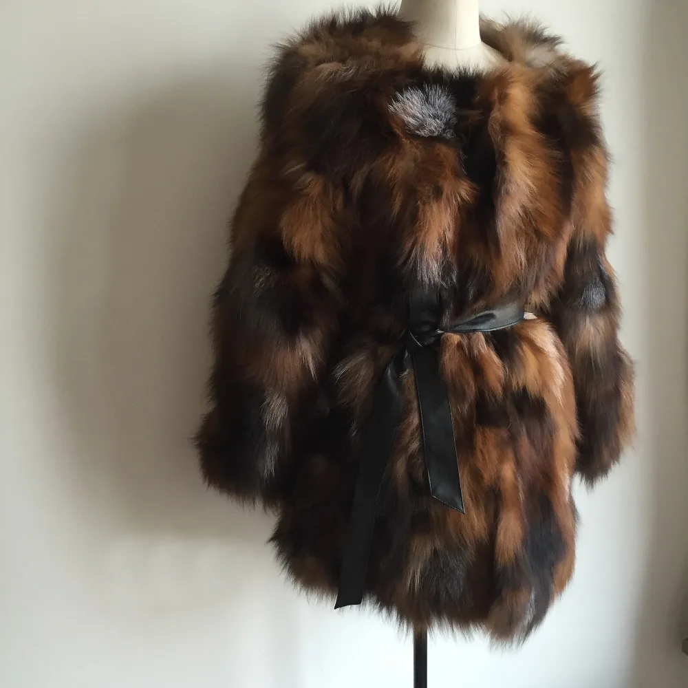 Винтажная шуба из натурального Лисьего меха, классический дизайн, натуральный Лисий мех, длинное пальто для женщин, верхняя куртка на заказ, большой размер, роскошный теплый мех DAH671