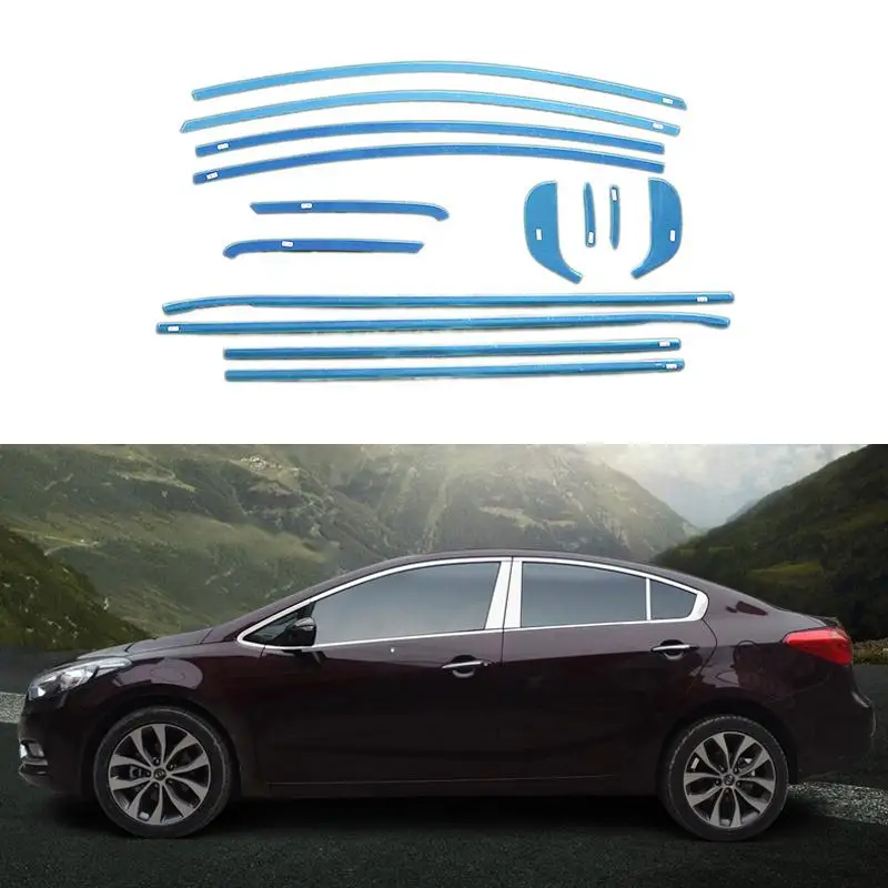 

Stainless Steel Car Styling Full Window Trim Decoration Strips Exterior Accessories For Kia K3 Cerato 2013 2014 OEM-14-22