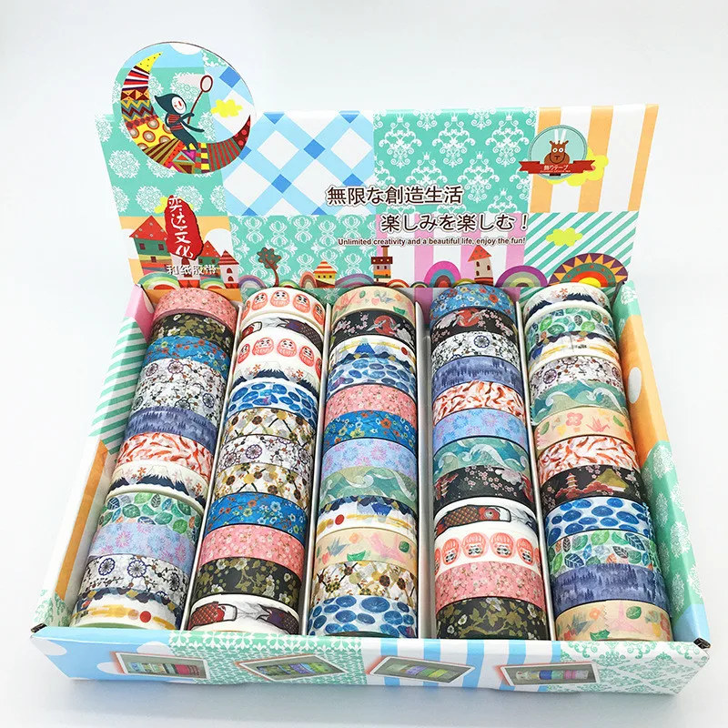 2017 New 1x Japanese Washi Tape Set 60Rolls Stationery Deco Tape Nippon