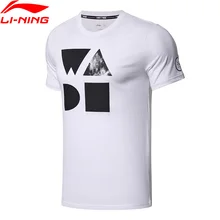Li-Ning Мужская серия WADE футболка дышащая хлопок обычная посадка комфорт Джерси подкладка Спортивная футболка AHSN061
