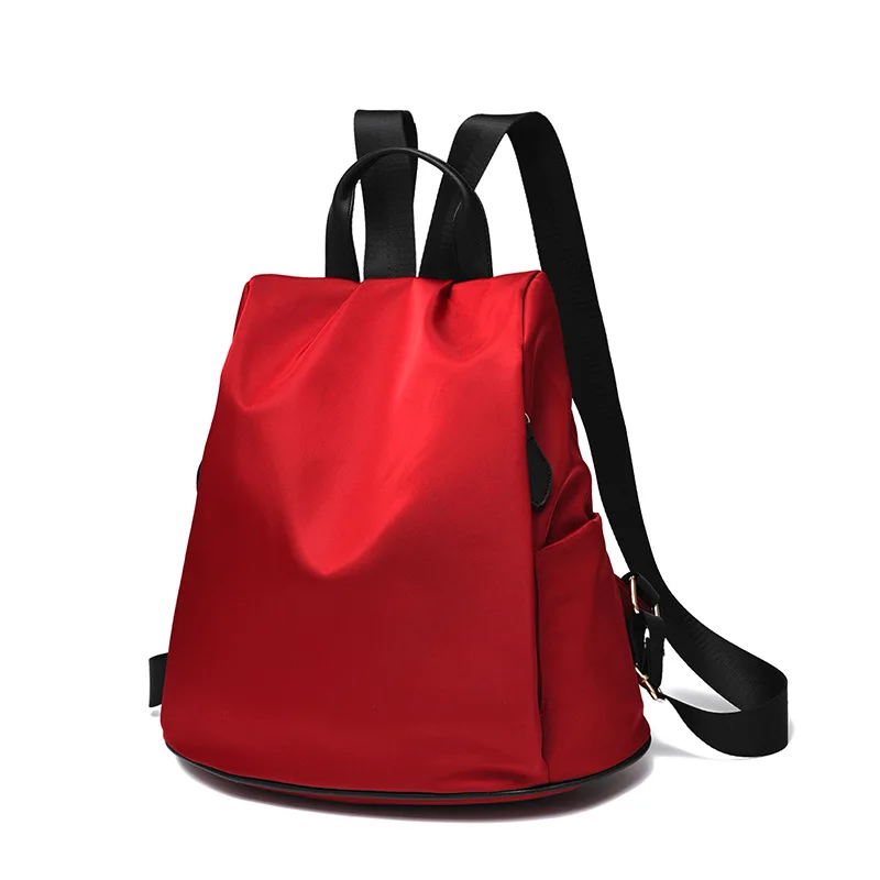 Hchenli Women Solid Canvas Backpack Black Purple Red Navy Ladies Hangbag Inner Polyester Fabric Backpack High