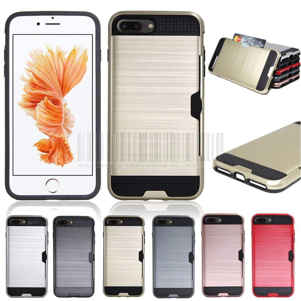 Dual Layer Shockproof Slim Fit Case With Card Slot Pocket Holder Impact