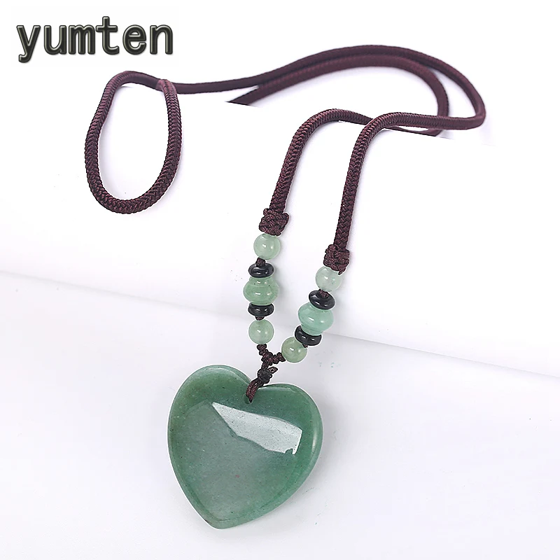 Yumten Green Jasper ожерелья с кулоном готические женские ювелирные украшения свадебные
