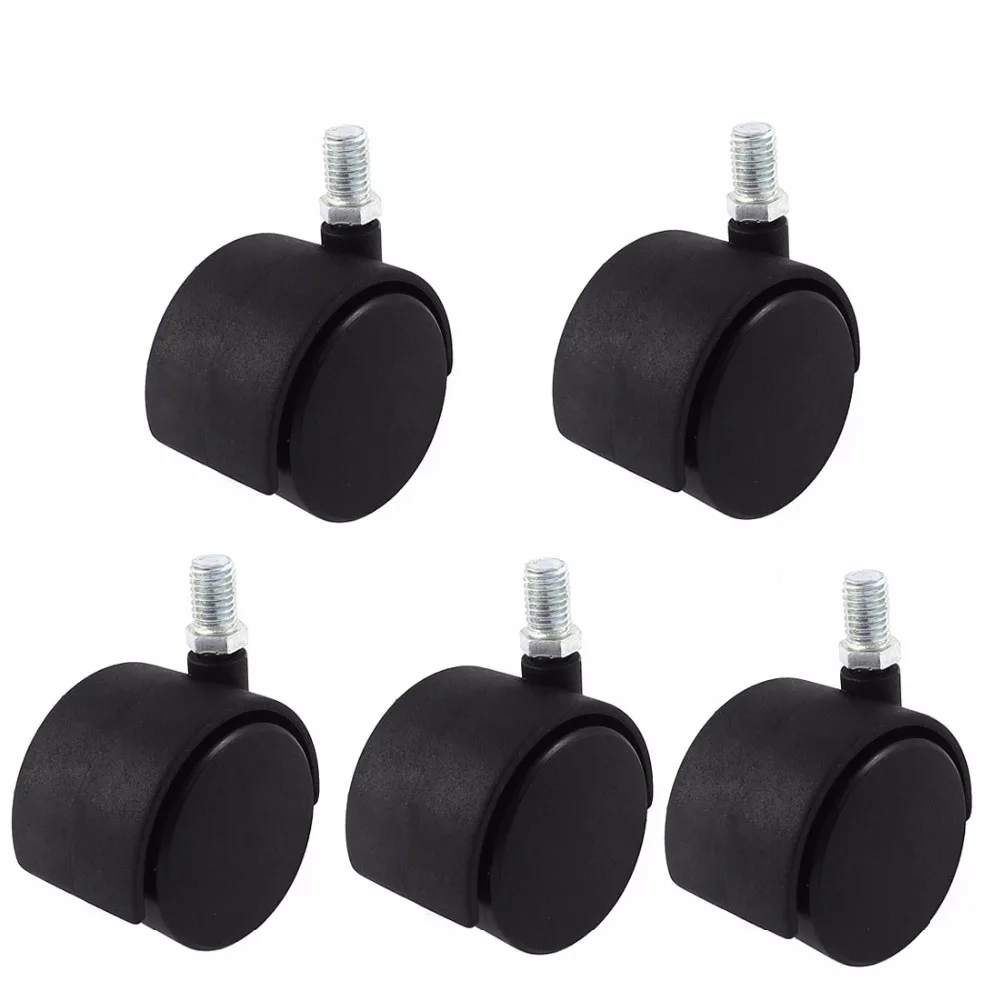 Cadeira Do Escritório M10 x 15 uxcell mm Rosca Da Haste Nylon 2 "Giratória Rodízio Duplo Rodas 5pcs-3