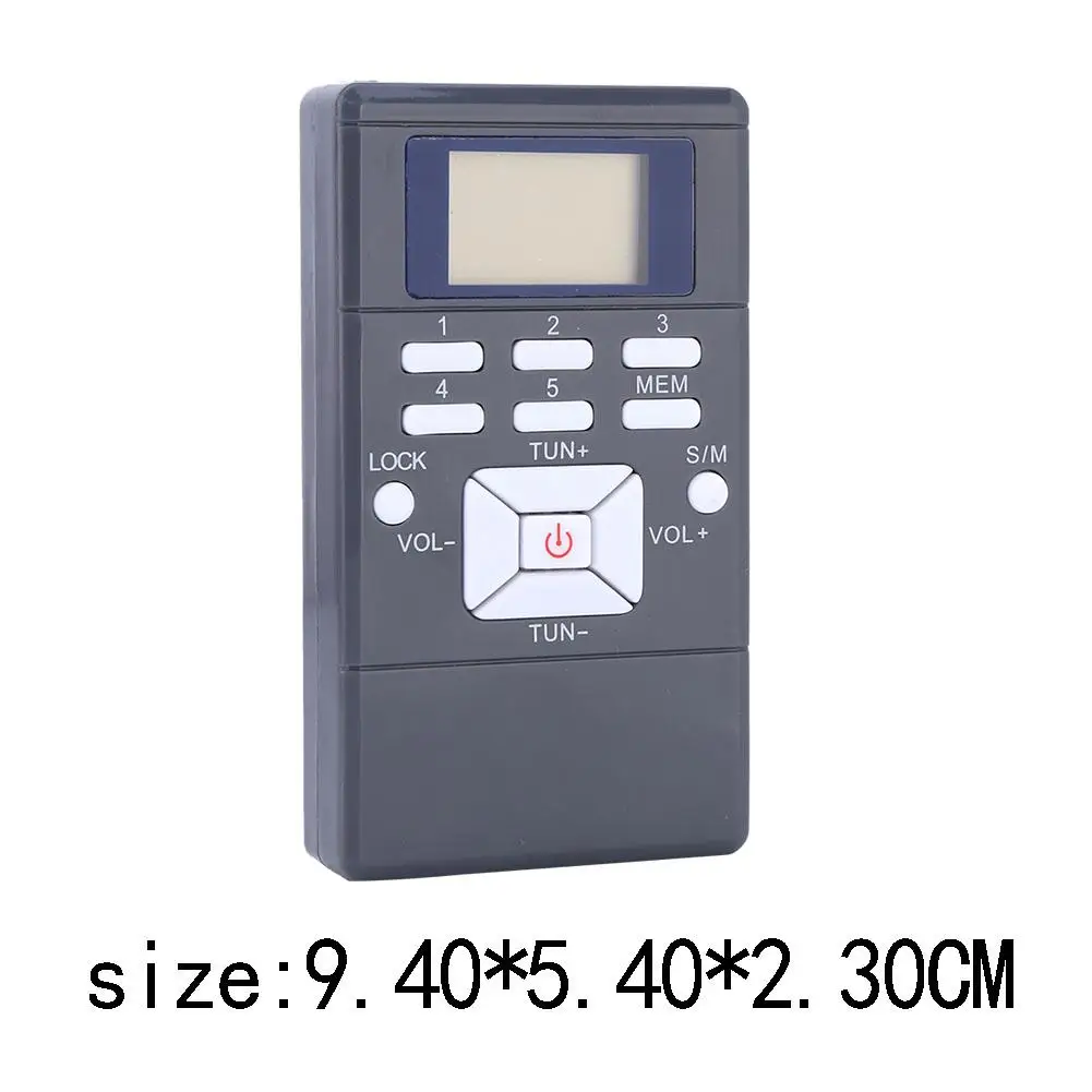 Мини Портативный lcd FM радио цифровая обработка сигнала беспроводной приемник с наушником серый