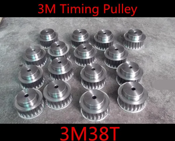 

2pcs HTD3M38T 38 teeth HTD3M Timing Pulley Aluminum fit belt width 10mm