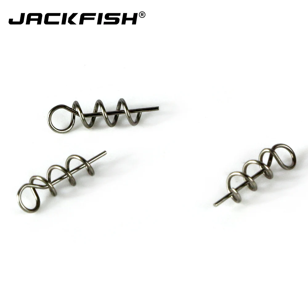 

JACKFISH 50pcs/lot Soft Bait Connector Fixed Pins Latch Fishing Accessories & soft Bait Spring Lock Pin Crank Hook