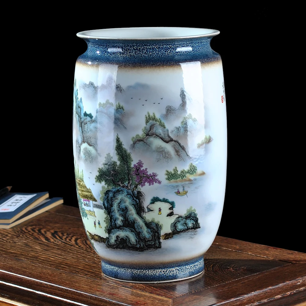 Керамика Jingdezhen обожженная в печи пастели пейзажная живопись китайское украшение