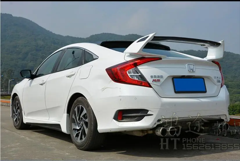 Углеродное волокно + ABS задний спойлер багажника для автомобиля 16 17 Honda NEW Civic 2016 2017