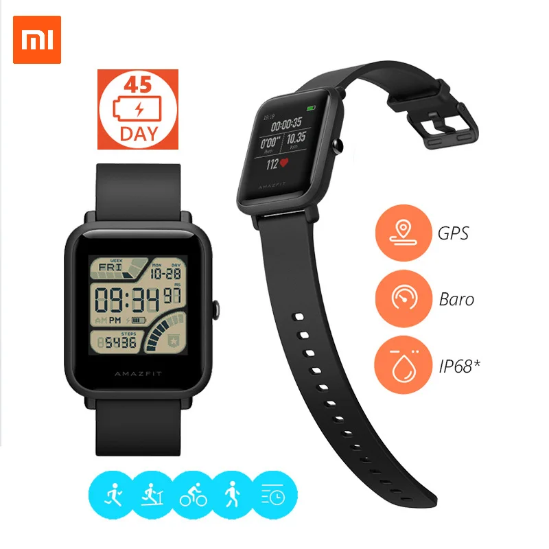 Xiaomi Amazifit font b Smart b font Bracelet Fitness Tracker heart Rate 1 28 inch Screen
