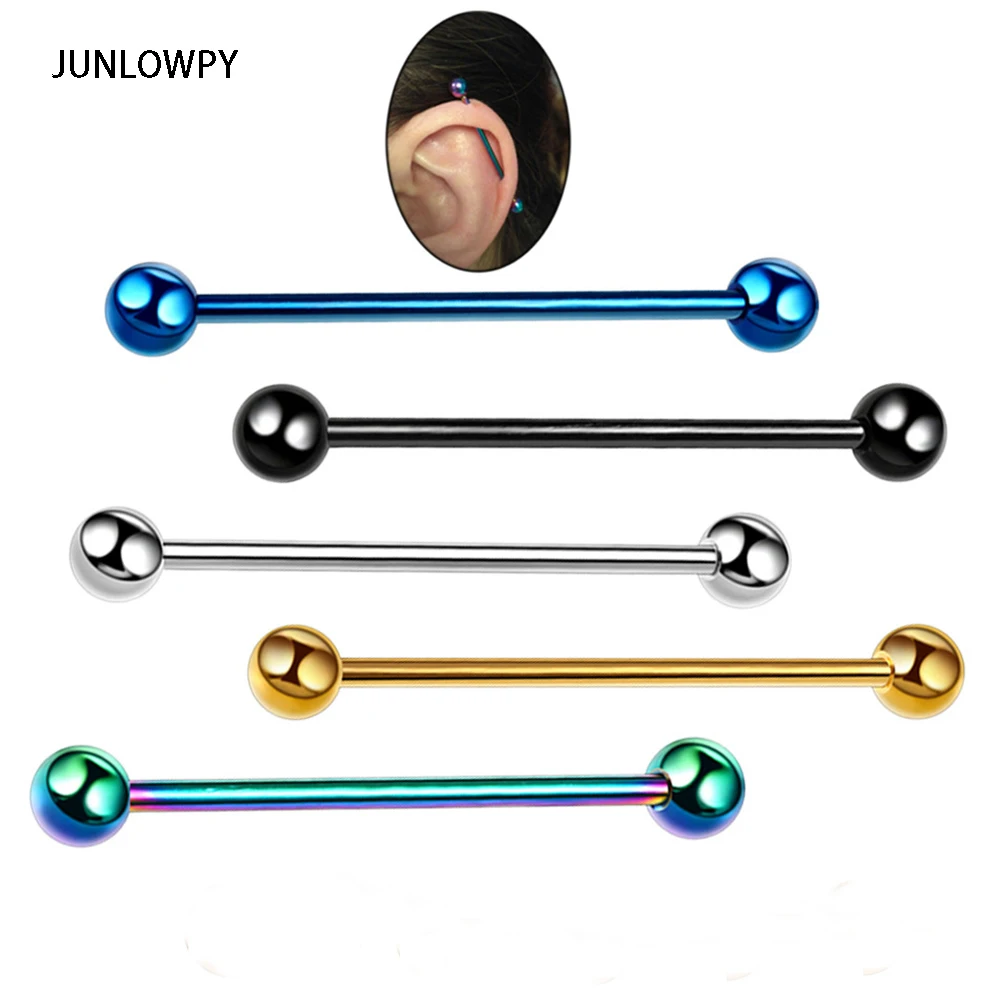 Buy JUNLOWPY Industrial Barbell Cartilage Earring Body