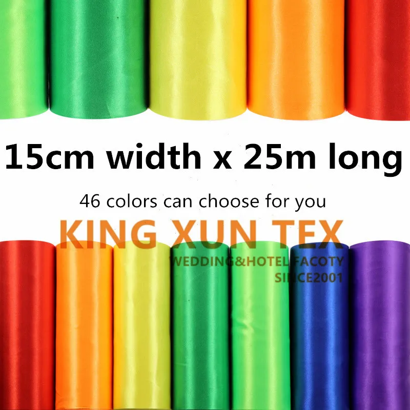 

15cm Width 25m Long Satin Roll Fabric For Ceiling Roof Canopy Drapery Wedding Event Decoration