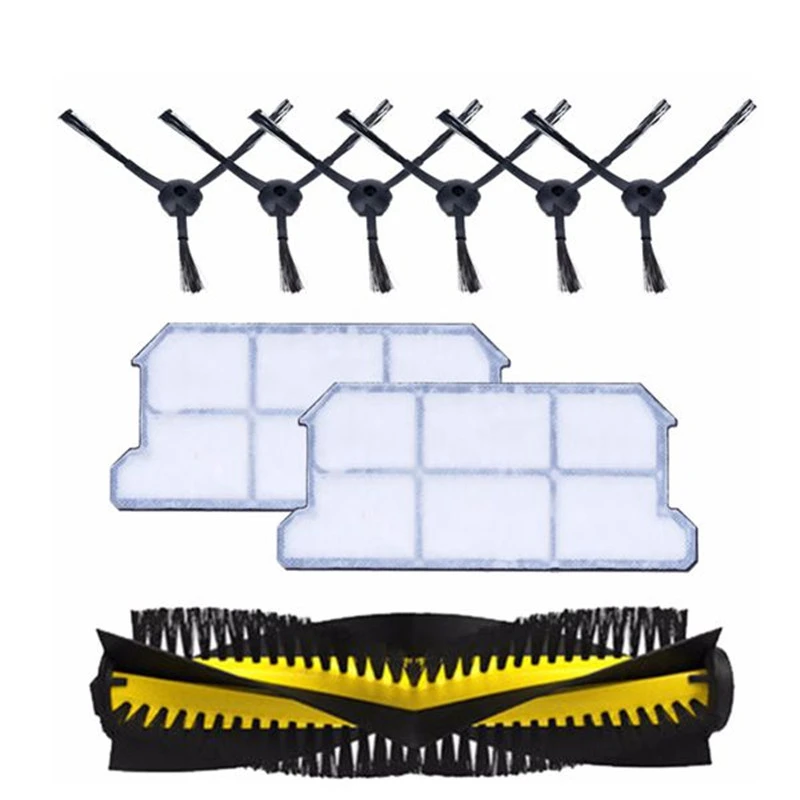 

1x main brush+6x side brush+2x dust hepa filter kit for chuwi ilife v7 v7s v7s pro Robotic Vacuum Cleaner parts