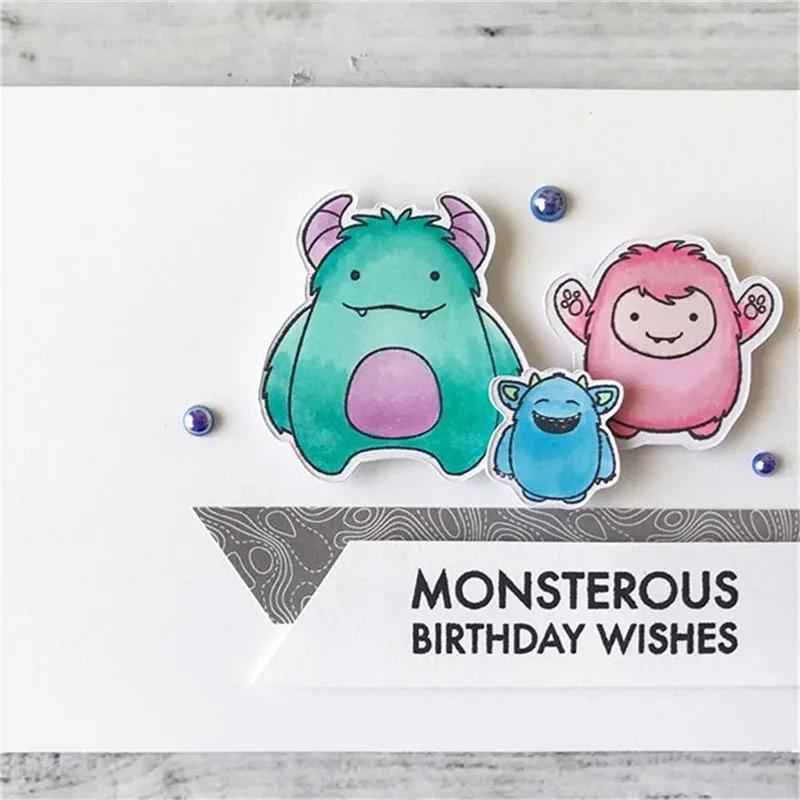 

Naifumodo Monster Dies Outer Space Metal Cutting Dies and Stamps Stencils for DIY Scrapbook Card Decorative Craft 2019 New