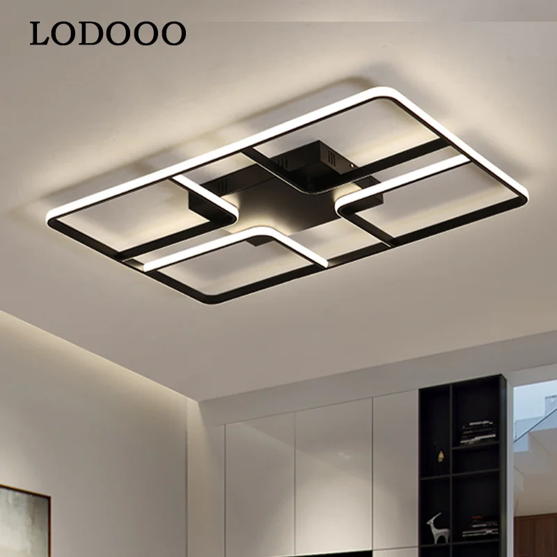 

Led Ceiling Lamp with Remote Control Modern Black Ceiling Light Round Living Room Kitchen Light Fixtures Indoor Lighting Ceiling