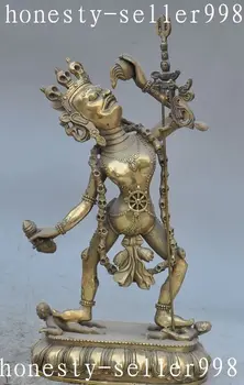 

wedding decoration 10 "Tibet Buddhism bronze copper Tara Exorcist Custodian Tantric Buddha Statue