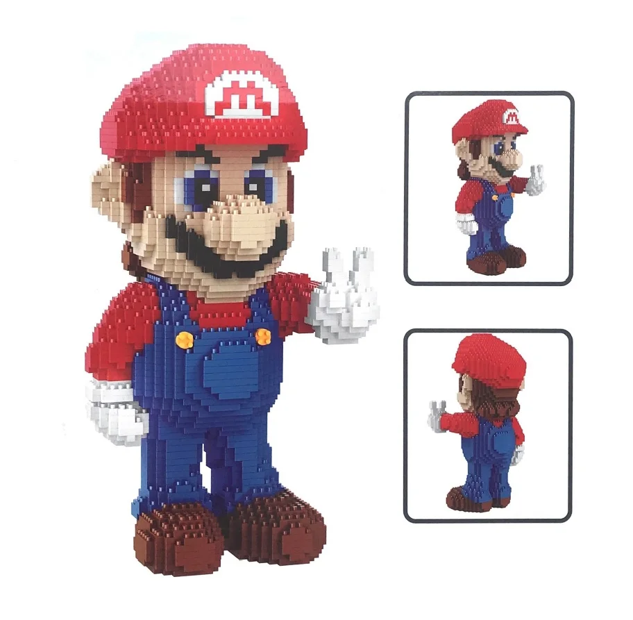 

Balody Mini Blocks Bowser Cartoon Building Toys Mario Auction figures Yoshi Model Bricks Wario Anime Brinquedos Kids Gifts 16022