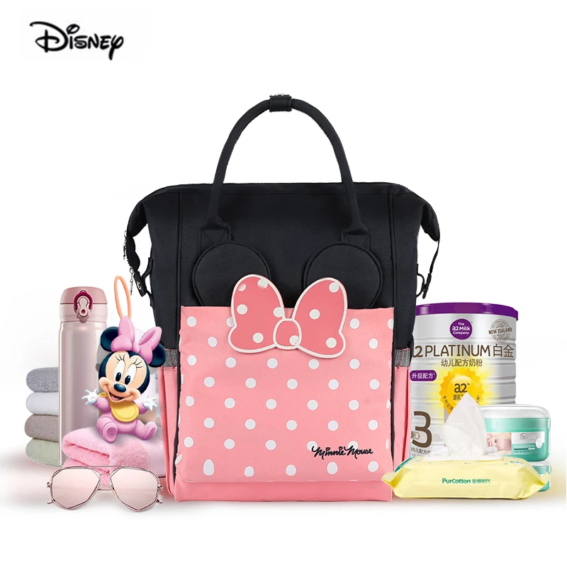 Модная сумка для мамы Disney 2019 с Минни вместительный изоляционный розовый рюкзак