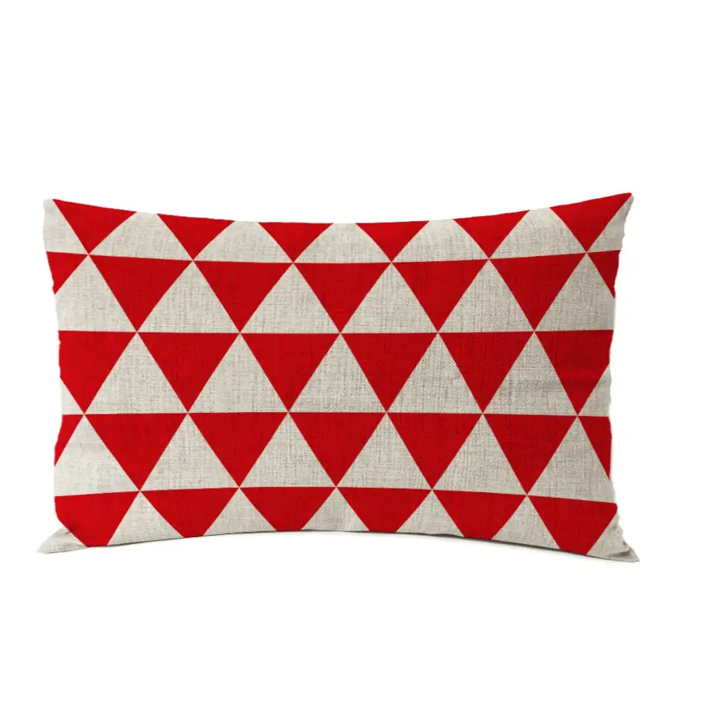 Скандинавские геометрические красные рождественские наволочки, полосатые наволочки для подушек, домашние декоративные льняные наволочки, наволочки для дивана - Цвет: H 30x50cm