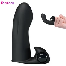 Silicone Sleeve Finger Massage Vibrator for Women Sex Toys Powerful Vibrating Dildo Stimulator Clitoris Erotic Toys