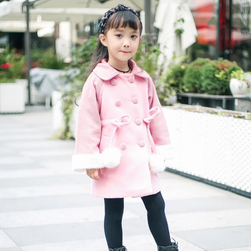 

2018 Autumn Winter Baby Girls Jacket For Girls Trench Coat Jacket Kids Warm Overcoats Children Outerwear Coat Girls Clothes