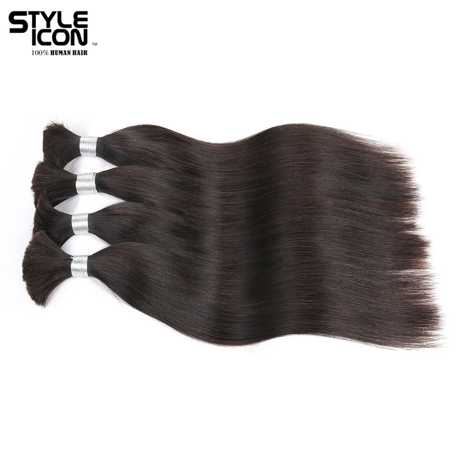 

Styleicon Human Hair Crochet Braiding Bulk Remy Malaysian Straight Hair Bundles Hair Extensions Natural Color Braiding Bulk