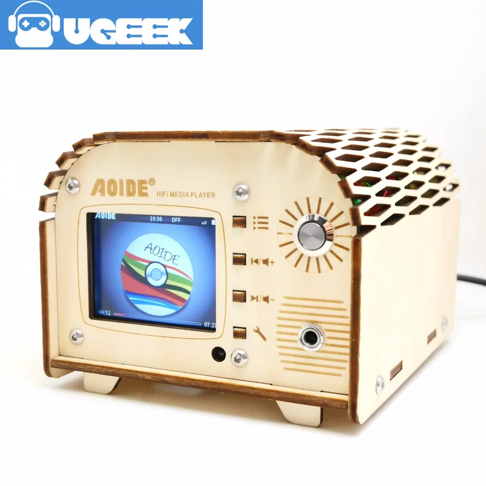 UGEEK Aoide DAC + Hifi медиаплеер экран 2 дюйма с 4 кнопками 384 кГц/32 битный ИК