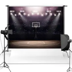 Баскетбол поле винил фотографии фоном для детей новый стадион ткань полиэстер фонов для маленьких фотостудия lv156