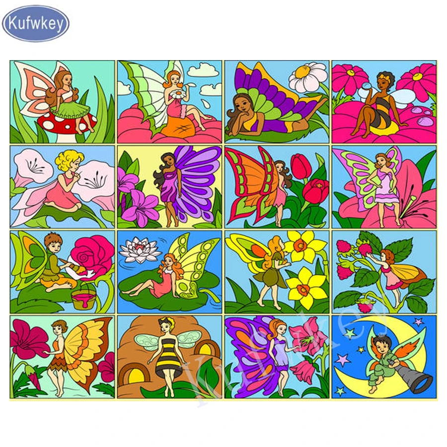 

Full Square 5D DIY Diamond Painting Cross Stitch"cartoon fairy"3d diamond Embroidery Rhinestone Mosaic girl's gift wall sticker