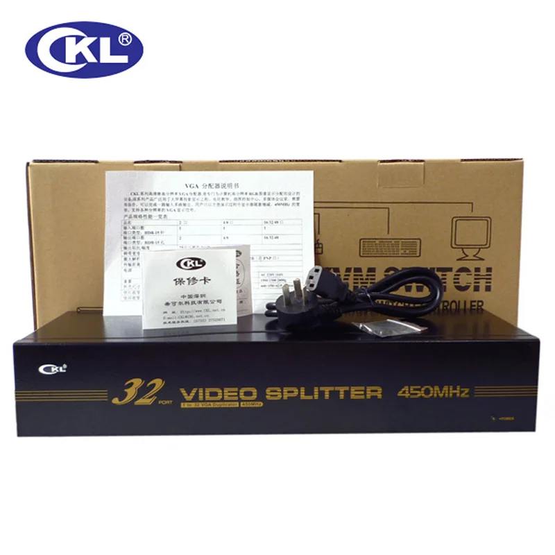 CKL-932 высокое качество 32 порта VGA сплиттер 1*32 для проектора, дисплея, ТВ sup порт 450 МГц 2048*1536