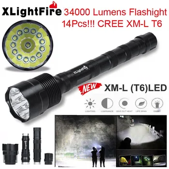 

XLightFire 14x XML T6 5 Mode 18650 Super Bright LED Flashlight LED Torch Flashlight Latarka Handheld Linterna Lanterna Powerful