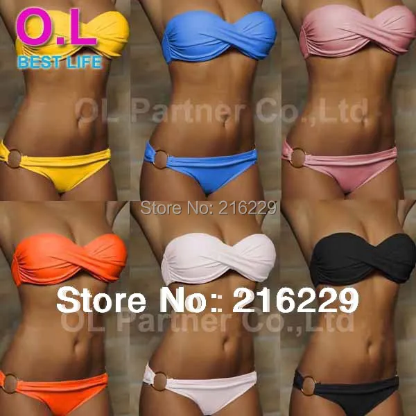 Wholesale Newest Summer Sexy Bikini Women Swimwear Occidental Secret Beach Swimsuit 10 Colors S M L #OL054