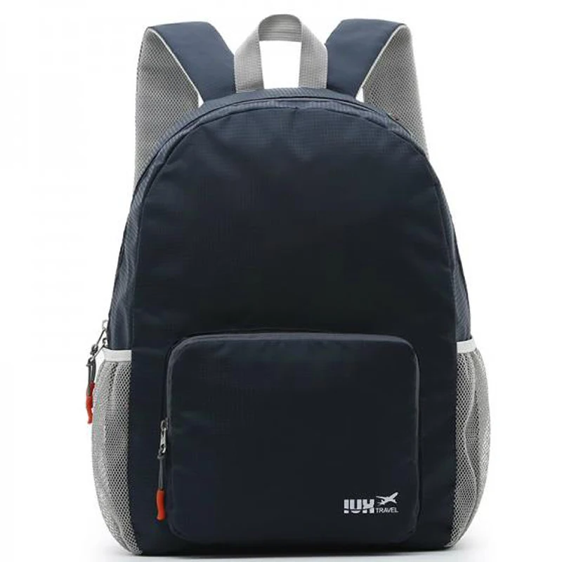 Lightweight Polyester Foldable Backpack With Headphone Hole Folding Bag